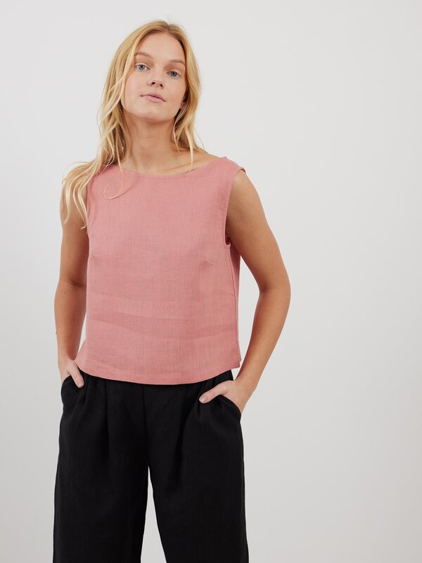 Bild 1 von SONATE Leinen-Tanktop in Lachsrosa von ALBERALKIRK